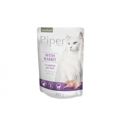 Piper Cat Sterilised – Hrană Umedă pentru Pisici Castrate cu Carne de Iepure – 100 g